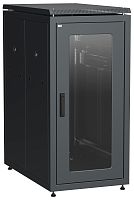 ITK LINEA N Шкаф напольный сетевой 19" 24U 800х1000мм стеклянная передняя дверь задняя перфорированная черный | код LN05-24U81-GP | IEK